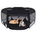 Dog Cat Playpen,Portable Pet Puppy Playpen,Rabbit Puppy Dog Play Pen for Indoors,Dogs Tent for Indoor Cats,Kitten Playpen,Collapsible Small Cats Crate Cage for Small Dogs with Carrying Case(Black, L)