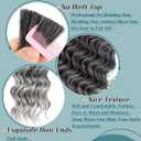 Grey Braiding Hair Deep Wave Bulk Hair for Braiding, No Weft Curly Braiding Hair Extensions for Boho Braids Wet and Wavy Bohemian Braiding Bundles Hair Extensions (18 Inch, 200G, 1B / Gray)