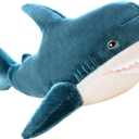 Giant Shark Plush Pillow Soft Toy Stuffed Blue Shark Animal Pillow Comfortable Sleeping Pillow Back Cushion Doll Gift for Kids (Blue, 80cm/31.49inch)