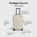 Away Bigger Carry-On Luggage, Lightweight Hardside Large Suitcase with Spinner Wheels, TSA Lock, Airline Approved, Salt White Matte, The Bigger Carry-on