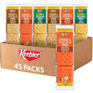 Keebler Sandwich Crackers, Lunch Snacks, Variety Pack (45 Packs) BBD: 08/21/2026