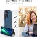 ASAPDOS for Samsung Galaxy S25 Case with Card Holder,PU Leather Shockproof Flip Case with RFID Blocking Card Holder and Kickstand for Men Women Blue