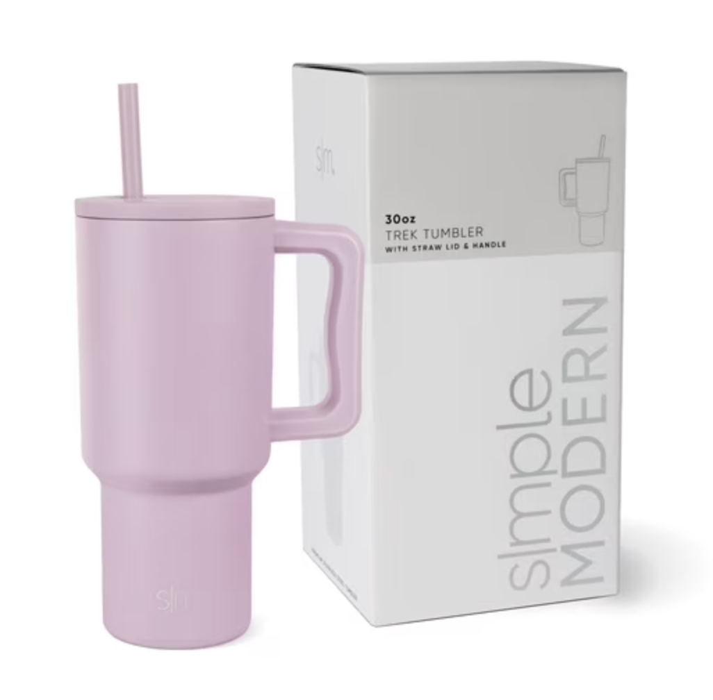 Simple Modern 40 Fl Oz Insulated Stainless Steel Trek Tumbler With Straw Lid | Lavender Mist