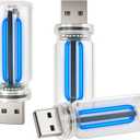 Hiseanllo 3PCS USB Car Interior Lights, Plug-in Glass Bottle Ambient Lamps for Cars, Portable Atmosphere Night Light, Universal Auto Interior Accessories (Blue)