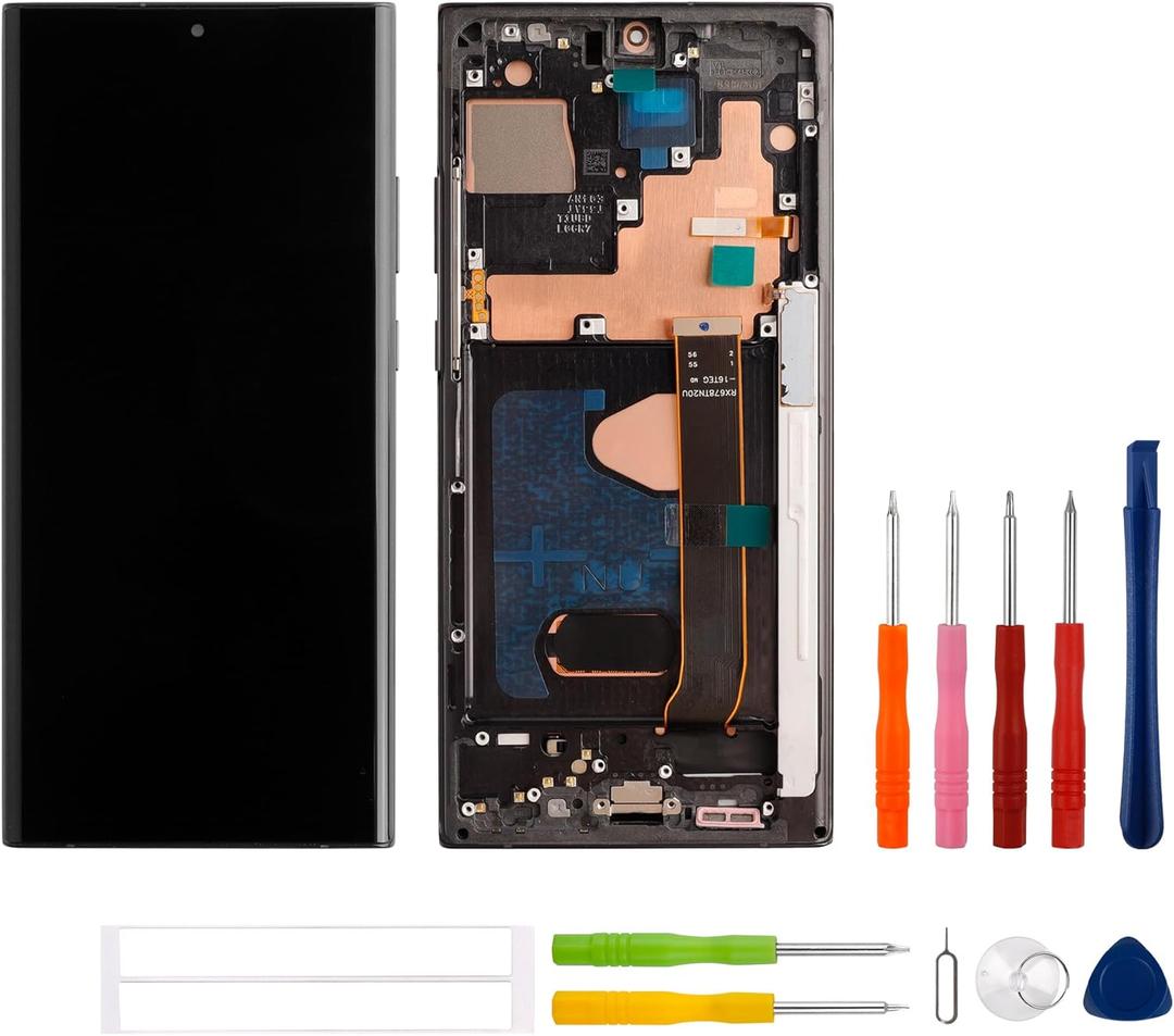 [with Frame][Supports Fingerprint Function] SWARK New OLED LCD Display Compatible with Galaxy Note 20 Ultra SM-N985F Touch Screen Digitizer Assembly Replacement with Upgraded Repair Tools Kit