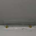 JQK Bathroom Glass Shelf Gold, Tempered Glass Shower Storage 20 by 5 inches, 304 Stainless Steel Brushed Gold Wall Mount, TGS101L20-BG