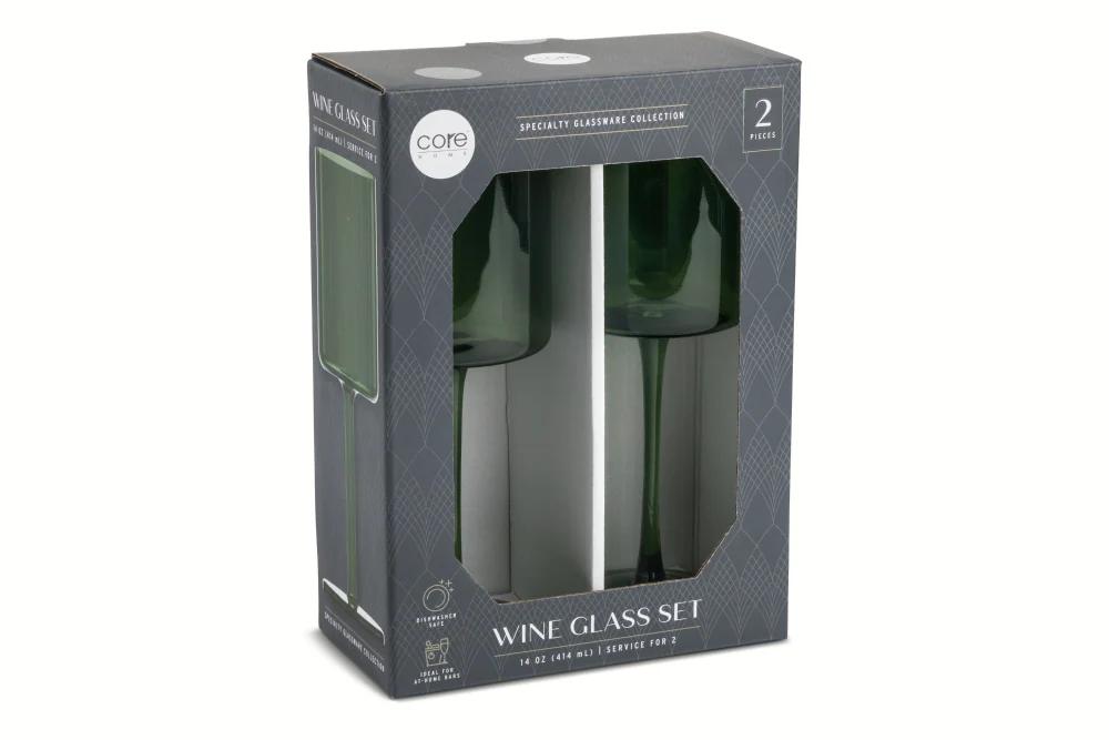 DI Core 2PK 14oz Tinted Wine Glass LT GR