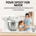 2 x Flour Funnel for Ktichen Aid Mixer, Easy-Pour Funnel for Dry and Wet Ingredients Like Flour, Sugar and Eggs, Prevents Overflow and Mess for Clean Kitchen Counter, Easy to Clean (White)