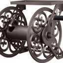 Liberty Garden 708 Steel Decorative Wall Mount Garden Hose Reel, Holds 125-Feet of 5/8-Inch Hose - Bronze