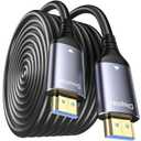 8K Fiber Optic HDMI Cable 50FT, 48Gbps HDMI 2.1 Cable Ultra High Speed 8K@60Hz,4K120Hz,HDCP 2.2&2.3, HDR10 Compatible with Fire Roku Apple HDTV,Monitor,Projecto PS5 Xbox etc.