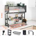 Over The Sink Dish Drainer Drying Rack 3 Tiers with Cover, Keep Kitchen Sink Shlef Organized Space-Saving Dish Drying Rack, Large Stainless Steel Sink Drying Rack for Dishes, Bowls, Cutlery (33.4"W)
