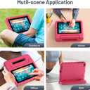 for Walmart Onn 7 inch Tablet Case Gen 3 2022(Model:100071481), Light Weight Shockproof Durable Kids Cases with Convertible Handle Stand for Boys Girls, Rose
