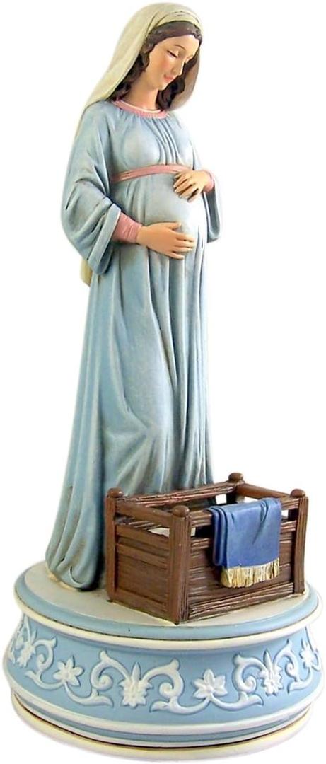 Mary Mother of God Resin Musical Figurine Statue, 9 1/4 Inch