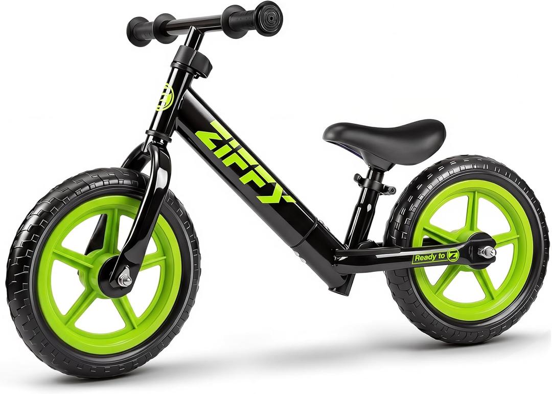 ZIFFY 12 Inch Toddler Balance Bike for 2-5 Years Old, No-Pedal Kids Balance Bike Toy, Lightweight Steel Frame, Sporty Outdoor Gift for Boys & Girls, 34.25" x 12" x 22.05"