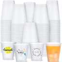 Jingmore 100 Pcs 8 oz Clear Frosted Plastic Cups Bulk for Wedding Stadium Blank Plastic Drinking Frosted Cups Disposable Party Tumblers for Wedding Painting Stadium Events Marketing (White)