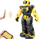Remote Control Robot for Kids - Intelligent Programmable Toy With Infrared Controller, Dancing, Singing, Moonwalking, LED Eyes, and Gesture Sensing - Children's Entertainment Kit (Yellow)