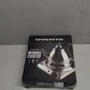 OVENTE Countertop Infrared Single Burner, 1000W Electric Hot Plate with 7 Ceramic Glass Cooktop, 5 Level Temperature Setting & Easy to Clean Base, Compact Stove for Home Dorm Office, Silver BGI101S