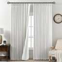 Pinch Pleated Curtains 100% Blackout Linen Curtains 95 Inches Long for Bedroom Living Room, Ivory White Memory Trained Thermal Insulated Room Darkening Window Drapes with Hooks 2 Panels 40"Wx95"L