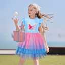 LQSZ Girls Tulle Dresses Princess Flutter Sleeve Tutu Dress for Toddler Girl 3-12 Years (7-8 Years)
