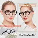MARE AZZURO Round Reading Glasses 1.0 Women Stylish Readers (Black)