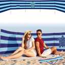 Cinnvoice 20ft Turtle Beach Windscreen Set Long Privacy Screen with 6 Hardwood Poles Rubber Mallet and Carry Bag Portable Beach Fence Wind Blocker for Summer Outdoor Sand Wind Protection