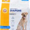 Arm & Hammer for Pets Disposable Female Dog Diapers with Odor Control and Wetness Indicator, Leak Resistant Dog Diapers for Incontinence and Heat Cycles, Size Large 1823 in Waist, 12 Count - 2 Pack