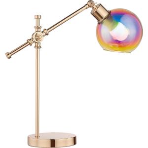 Table Lamps Swing Arm Desk Lamps with Iridescent Glass Shade and French Gold Finish Stylish Lighting Solution for Office, Bedside, Workbench,and Reading Illumination,Includes LED Bulb Table Lamps Swing Arm Desk Lamps with Iridescent Glass Shade and French Gold Finish Stylish Lighting Solution for Office, Bedside, Workbench,and Reading Illumination,Includes LED Bulb