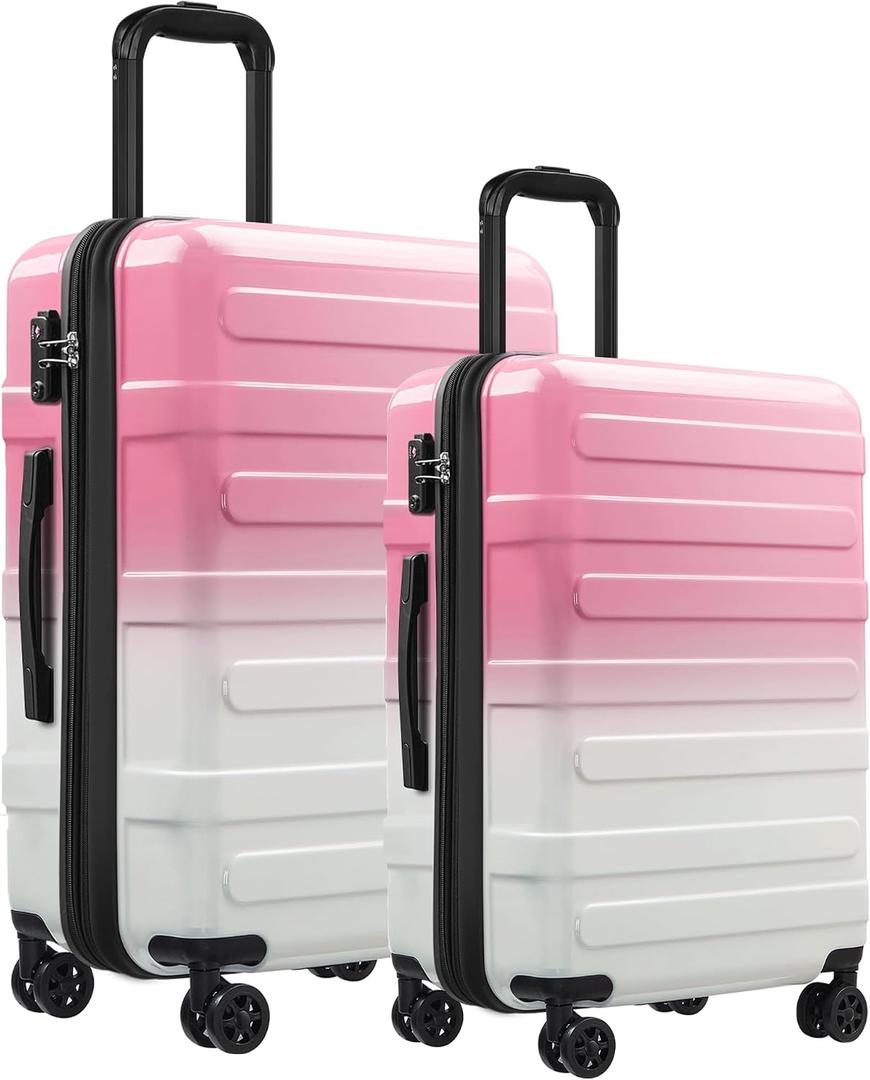 Luggage Sets 2 Piece, Hard Shell Expandable Carry on Suitcase with Spinner Wheels and TSA Lock, Lightweight Travel Luggage Set