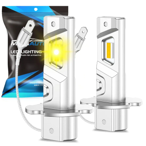 Marsauto H3 - Foco antiniebla LED amarilla, 600% de alto brillo H3LL luces antiniebla LED, 12.000 lm, 3000 K, ámbar amarillo fuerte penetración, 2024 nuevos chips CSP H3 foco antiniebla para coche