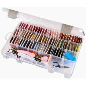 ArtBin 4006AB Medium Solutions Box with Dividers, Art & Craft Organizer, [1] Plastic Storage Case, Clear (10.75" x 7.375")