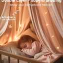 little dove Large Bed Canopy with Star Lights, Double Layer Canopy for Bed, Princess Play Tent for Girls Room, Breathable Bed Curtain for Children Reading Nook, Machine Washable, 40''x 106'', Pink