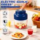 Electric Mini Garlic Chopper Set,2025 New Small Garlic Chopper Mincer,Electric Food Chopper Tool,USB Rechargeable, Wireless Veggie Grinder,Kitchen Appliances
