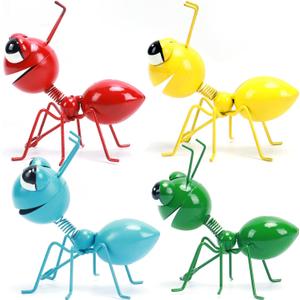 Cruis Cuka Metal Yard Art Garden Decorative Cute Ant Outdoor Wall Sculptures-Set of 4