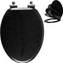 Angol Shiold Toilet Seat ELONGATED Black Wood Veneer 18.5“