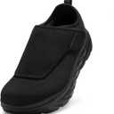 Orthopedic Womens Diabetic Extra Wide Walking Shoes: Comfortable Casual Arch Support Plantar Fasciitis Slip On, Orthotics Hammer Toes Easy Top Wings House Loafers for Foot and Heel Pain Relief (K1-black)