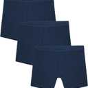 Organic Basics Men's Premium 6" Boxer Brief Underwear 3-Pack, Midnight Blue/Midnight Blue/Midnight Blue, 3X-Large