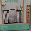 Ingenuity Decorative Panel Tall Baby Gate & Dog Gate, 28"-42" Wide, 30" Tall, Hardware or Pressure Mounted, Install on Top or Bottom of Stairs, Banister, or Doorway - Espresso
