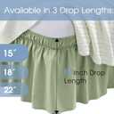 FreshCulture Elastic Wrap Around Bed Skirt - Easy Fit with 15-Inch Tailored Drop, Hotel Quality Dust Ruffle for Full Size Bed (Sage Green)