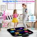 Dance Mat, Rhythm Step Dancing Challenge Playmat with 6 LED Lights-up, Built-in Music & Bluetooth, Electronic Dance Mat with 5 Game Modes, Birthday Gifts Toys for Girls Age 3-12 Year Old