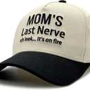 Funny Mom Hat for Women, Adjustable Embroidered Mom Baseball Cap, Mother's Day Birthday Gifts from Daughter Son Husband Black/Beige