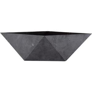 The HC Companies 6 Inch Deco Faceted Plastic Succulent Bowl - Unique Decorative Indoor Planter with Drainage Hole, Faux Concrete