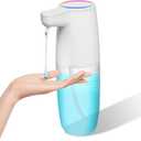600ml Touchless Soap Dispenser with Rib-Circle LED Light, Smart Sensor, 0.15s Fast Response, 4 Dispense Levels, Waterproof for Kitchen, Bathroom, Home and Office
