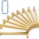 KOOFIZO Solid Square Bar Cabinet Handle - Brushed Gold Furniture Pull, 5 Inch/128mm Screwhole Distance, 10-Pack for Kitchen Cupboard Door, Bedroom Dresser Drawer, Bathroom Wardrobe Hardware