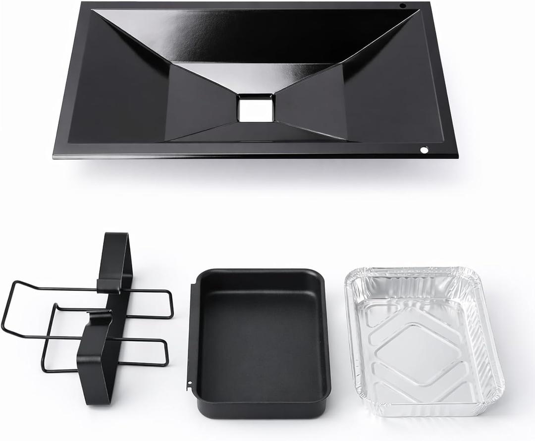 99251 Grease Tray Set with Catch Pan Holder - 10-Pack Drip Pan Liners, Replacement for Weber Spirit 200/210/500 Series (Side Control), Genesis Silver A Grill Parts for 85897 7515