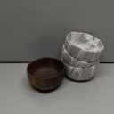 Acacia Wood Small Calabash Bowls - Handmade Carved Set of 4 for Children's Snacks and Serving (4" Dia x 2.4" H)