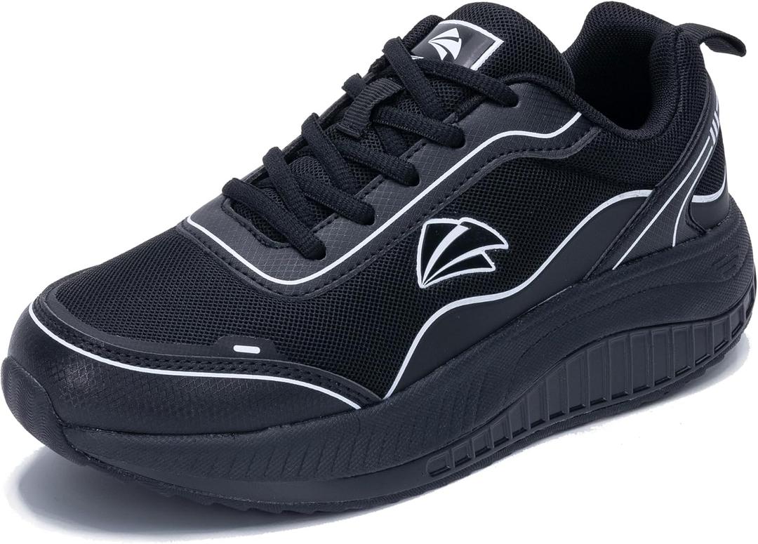 IIV Womens Walking Shoes for Plantar Fasciitis, Arch Support Athletic Tennis Sneakers Orthotic Comfortable Shoes for Standing All Day US 11 (Black/Black)