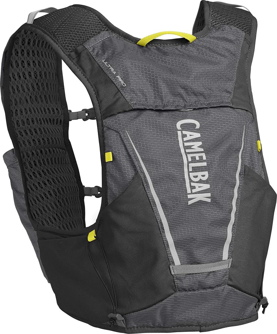 CamelBak Ultra Pro Running Hydration Vest, 34oz (Small, Graphite/Sulphur Spring)