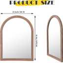 Arch Wood Mirror,22x30 inch Arched Rustic Farmhouse Natural Wooden Frame Boho Beads Wall Mirror for Bathroom,Living Room,Bedroom or Entryway