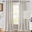 H.VERSAILTEX Extra Long Linen Curtains 108 Inches for Living Room Set of 2 Panels Grommet Drapes Light Filtering Privacy Curtains for Patio Door, 52" W x 108" L
