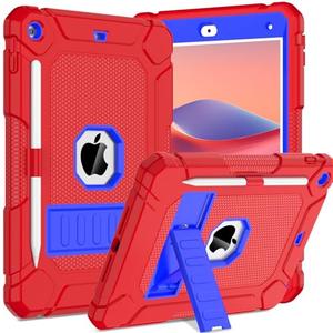 BMOUO Case for iPad 9th 8th 7th Generation (iPad 10.2 inch, 2021/2020/2019), Shockproof Protective iPad 10.2 Case with Built-in Stand/Pencil Holder, Red and Blue